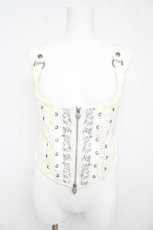 画像1: Ozz oneste / 薔薇刺繍アンダーバストコルセット  白 Y-26-02-09-103-OO-TO-SZ-ZI (1)