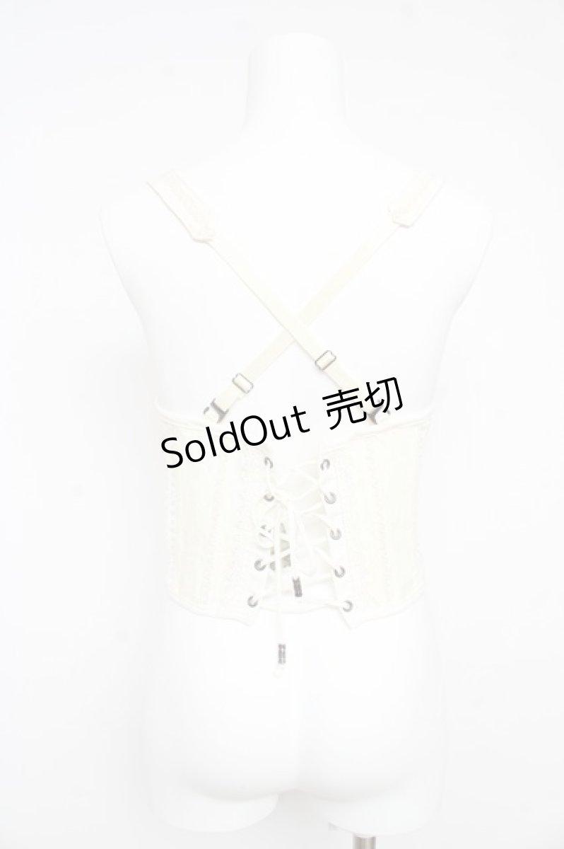 画像2: Ozz oneste / 薔薇刺繍アンダーバストコルセット  白 Y-26-02-09-103-OO-TO-SZ-ZI (2)
