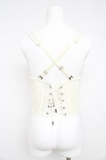 画像2: Ozz oneste / 薔薇刺繍アンダーバストコルセット  白 Y-26-02-09-103-OO-TO-SZ-ZI (2)