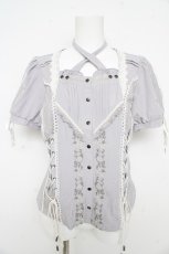 画像1: Ozz oneste / 薔薇刺繍ブラウス  グレー Y-26-02-09-105-OO-BL-SZ-ZI (1)