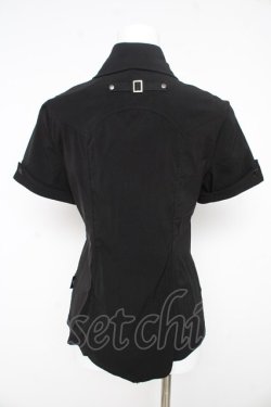 画像2: Ozz Croce / 十字架刺繍半袖ブラウス  黒 Y-26-02-09-106-OO-BL-SZ-ZY