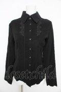 Ozz oneste / 刺繍入り長袖ブラウス  黒 Y-26-02-09-109-OO-BL-SZ-ZY