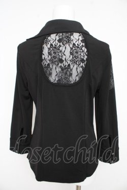 画像2: Ozz Croce / バックレース切替pt入りブラウス  黒 Y-26-02-09-111-OO-BL-SZ-ZY