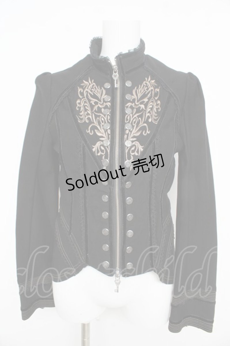 画像1: OZZ ANGELO / ナポレオン風刺繍ジャケット  黒×金 Y-26-02-09-112-OO-JA-SZ-ZI (1)