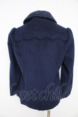 画像2: axes femme / レースカラーショートコート  紺 Y-26-02-09-115-AX-CO-SZ-ZY