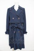 axes femme / レーストリミングプリーツトレンチコート M 紺 Y-26-02-09-116-AX-CO-SZ-ZY