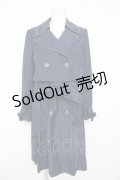 axes femme / レーストリミングプリーツトレンチコート M 紺 Y-26-02-09-116-AX-CO-SZ-ZY