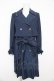 画像1: axes femme / レーストリミングプリーツトレンチコート M 紺 Y-26-02-09-116-AX-CO-SZ-ZY (1)