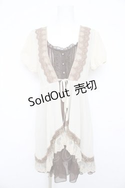 画像1: axes femme / はしごレース使い重ね着チュニック  ベージュ Y-26-02-09-117-AX-TO-SZ-ZY