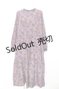 axes femme / 花柄ティアードワンピース  茶×紫 Y-26-02-09-122-AX-OP-SZ-ZI