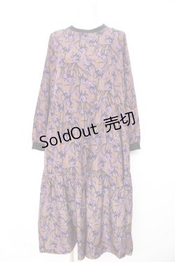 画像1: axes femme / 花柄ティアードワンピース  茶×紫 Y-26-02-09-122-AX-OP-SZ-ZI