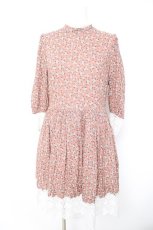 画像1: Favorite / 花柄レトロワンピース  ピンクブラウン Y-26-02-09-124-LO-OP-SZ-ZT640 (1)