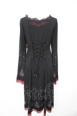 画像2: Ozz Croce / シャンデリアプリントワンピース  黒×赤 Y-26-02-09-126-OO-OP-SZ-ZY