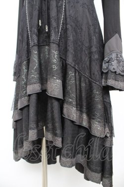 画像4: OZZ ANGELO / 胸刺繍入りレース切替フィッシュテールワンピース  黒 Y-26-02-09-128-OO-OP-SZ-ZY