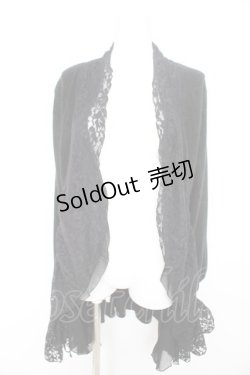 画像1: axes femme / レース切り替えトッパーカーデ  黒 Y-26-02-09-130-AX-TO-SZ-ZY