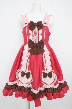 画像1: Angelic Pretty / Waffle Heartジャンパースカート  赤 Y-26-02-09-134-AP-OP-SZ-ZY