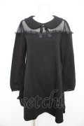 LIZ LISA / ドットチュール切替裏毛ワンピース  黒 Y-26-02-09-138-LO-OP-SZ-ZY