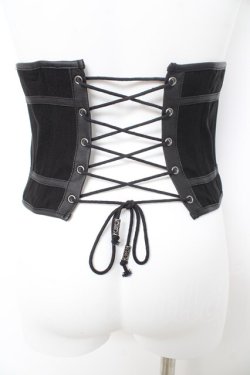 画像2: Ozz Croce / ウエスト刺繍ボタンコルセット  黒 Y-26-02-09-141-OO-TO-SZ-ZY