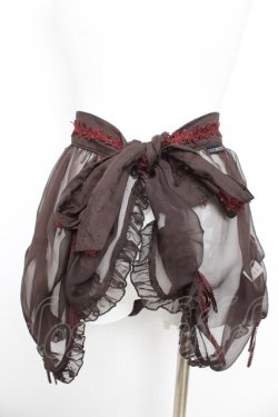 画像2: Ozz oneste / レースシフォンオーバースカート  ブラウン Y-26-02-09-142-OO-SK-SZ-ZY