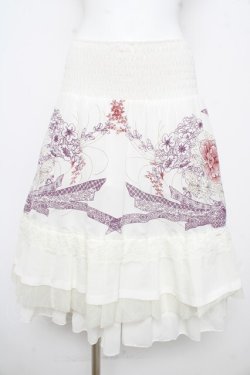 画像1: Ozz oneste / シャーリングリバーシブルスカート  白 Y-26-02-09-143-OO-SK-SZ-ZY