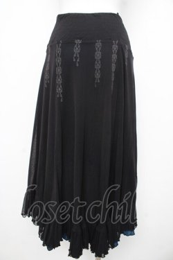 画像2: Ozz oneste / リバーシブルフィッシュテールスカート  黒×青 Y-26-02-09-147-OO-SK-SZ-ZY