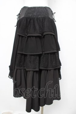 画像2: OZZ ANGELO / 地図柄フィッシュテールスカート  黒 Y-26-02-09-149-OO-SK-SZ-ZY