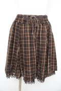 axes femme / チェックスカート  茶 Y-26-02-09-154-AX-SK-SZ-ZY