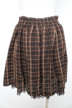画像2: axes femme / チェックスカート  茶 Y-26-02-09-154-AX-SK-SZ-ZY