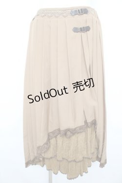 画像1: axes femme / アシメプリーツロングスカート  ベージュ Y-26-02-09-155-AX-SK-SZ-ZY