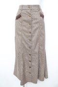 axes femme / センターボタンマーメイドスカート  ブラウン Y-26-02-09-156-AX-PA-SZ-ZY