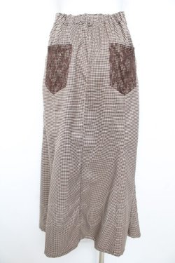 画像2: axes femme / センターボタンマーメイドスカート  ブラウン Y-26-02-09-156-AX-PA-SZ-ZY