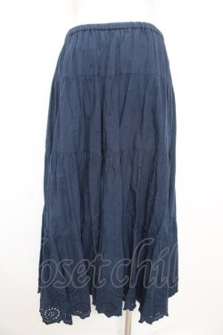 画像2: axes femme / インド綿テイアードスカート  紺 Y-26-02-09-157-AX-SK-SZ-ZY