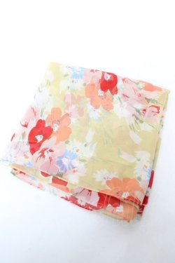 画像1: INGEBORG / ぼかしフラワー大判ストール  イエロー Y-26-02-09-020-LO-ZA-SZ-ZY