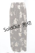 axes femme / ベロア花柄スカート M 茶 Y-26-02-09-159-AX-SK-SZ-ZT0215N