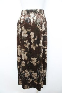画像2: axes femme / ベロア花柄スカート M 茶 Y-26-02-09-159-AX-SK-SZ-ZY