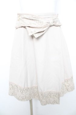 画像1: axes femme / レースリボンラップ風スカート M ベージュ Y-26-02-09-160-AX-SK-SZ-ZY
