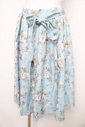 axes femme / ローズ柄フレアミディスカート F サックス Y-26-02-09-161-AX-SK-SZ-ZY