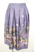 axes femme / 花プリントジャガードスカート M ラベンダー Y-26-02-09-162-AX-SK-SZ-ZY