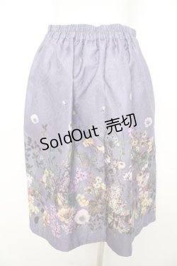 画像2: axes femme / 花プリントジャガードスカート M ラベンダー Y-26-02-09-162-AX-SK-SZ-ZS