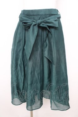 画像1: axes femme / ベルト付ロングスカート M グリーン Y-26-02-09-163-AX-SK-SZ-ZY