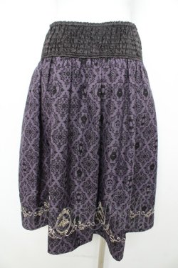 画像2: axes femme / Disneyダークオーナメント柄スカート M パープル Y-26-02-09-165-AX-SK-SZ-ZY