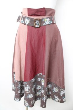 画像1: axes femme / パッチワークスカート M ピンク Y-26-02-09-166-AX-SK-SZ-ZY