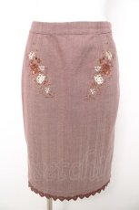 画像1: axes femme / 刺繍入りタイトスカート M ワイン Y-26-02-09-167-AX-SK-SZ-ZT401 (1)