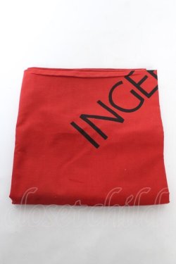 画像1: INGEBORG / ロゴ大判ストール  赤 Y-26-02-09-026-LO-ZA-SZ-ZY