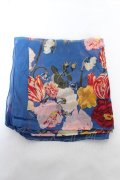 INGEBORG / ヴィンテージフラワー柄大判ストール  青 Y-26-02-09-027-LO-ZA-SZ-ZY