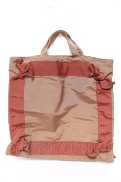 画像1: KANEKO ISAO / グログランリボントートバッグ  ブラウン Y-26-02-09-037-EL-BG-SZ-ZY