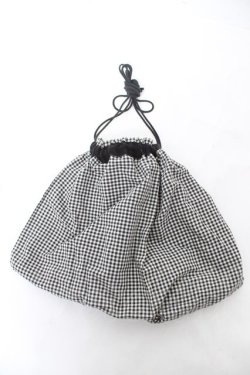 画像1: PINK HOUSE / ギンガム巾着  黒 Y-26-02-09-041-LO-ZA-SZ-ZY