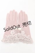 axes femme / 巻きバラ手袋  ピンク Y-26-02-11-007-AX-ZA-SZ-ZY