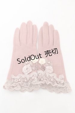 画像1: axes femme / 巻きバラ手袋  ピンク Y-26-02-11-007-AX-ZA-SZ-ZY