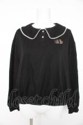 axes femme POETIQUE / 猫刺繍トップス  黒 Y-26-02-11-042-AX-TO-SZ-ZY